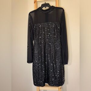 SHEIN Curve 1XL Black Stretch Fabric Top